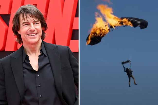 Tom Cruise rekordot állított fel az égő ejtőenyős ugrásaival