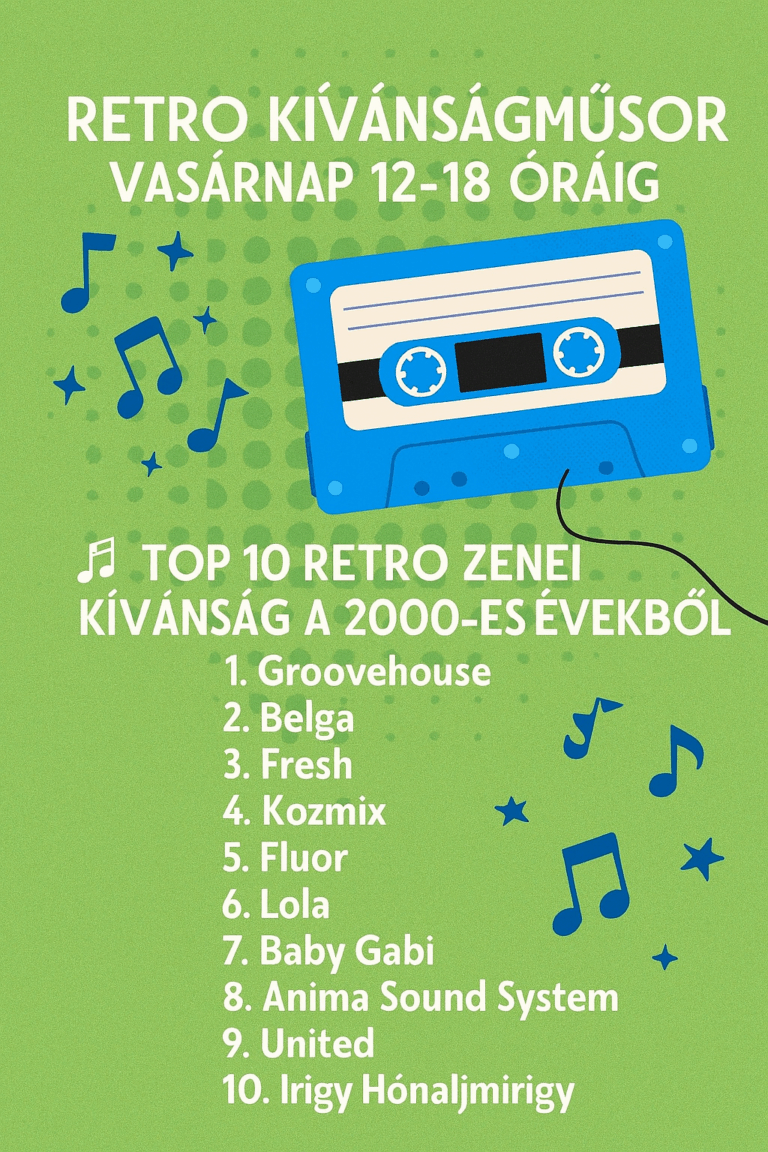 🎶 TOP 10 RETRÓ ZENEI KÍVÁNSÁG A 2000-ES ÉVEKBŐL – Vasárnap 12:00–18:00