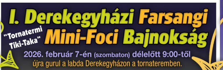 Farsangi mini-foci bajnokságot rendeznek Derekegyházán