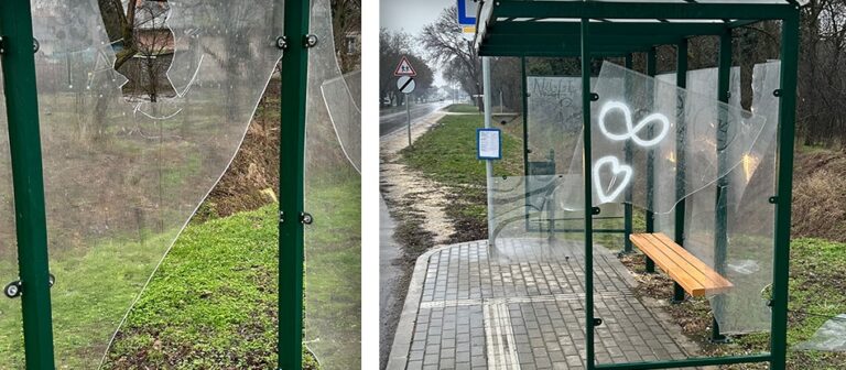 Rongálás történt a derekegyházi buszmegállóknál