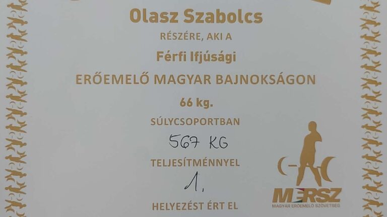 Országos bajnok lett a székkutasi fiatal!