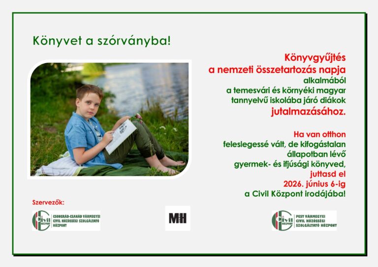 Jutalomkönyveket a szórványba! – Gyűjtőakció a Nemzeti Összetartozás napjához kapcsolódóan