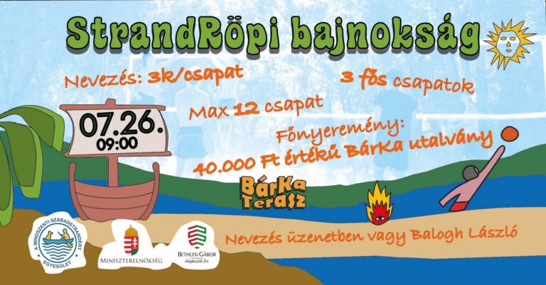 Strandröplabda-bajnokságot rendeznek a BárKa Terasznál Mindszenten