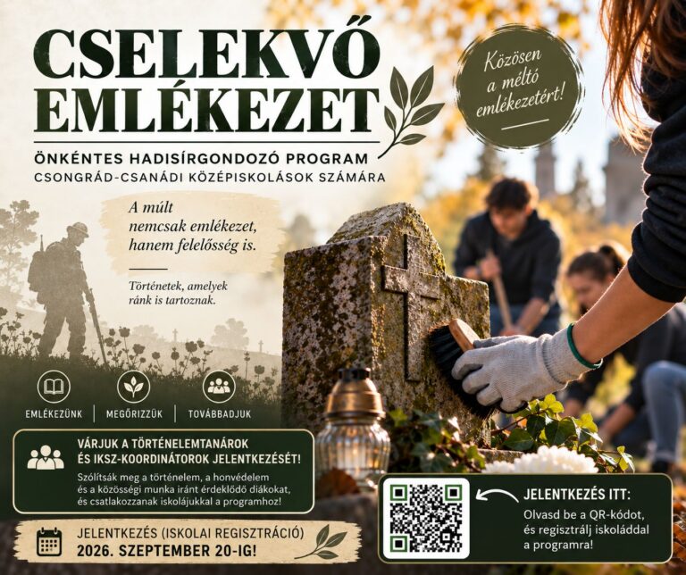Önkéntes hadisírgondozó program indul csongrád-csanádi középiskolásoknak