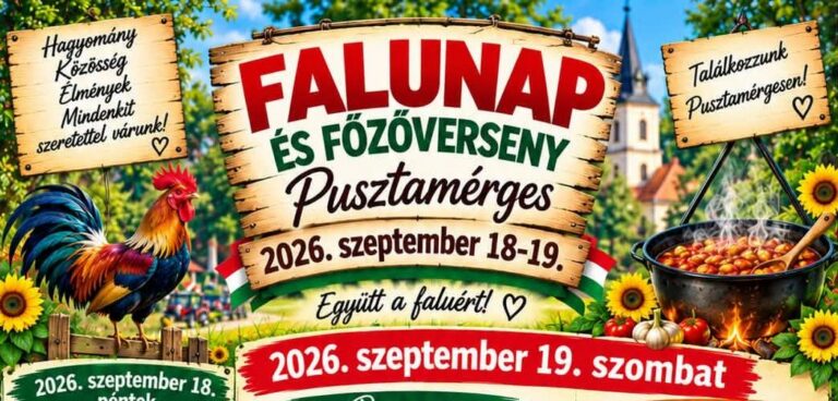 Kétnapos falunapot és főzőversenyt rendeznek Pusztamérgesen