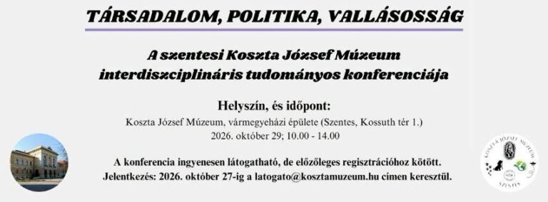 Tudományos konferenciát rendez a Koszta József Múzeum